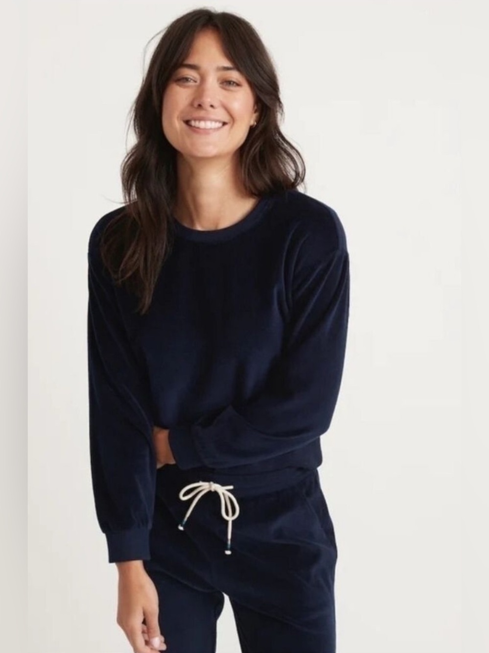 Marine Layer Moonlight Velour Sweatshirt in Navy - Size S